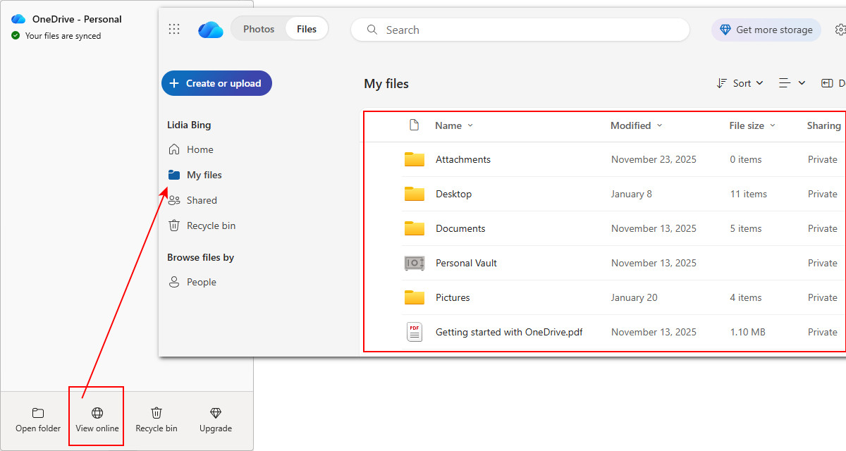 Ripristino file dopo formattazione rapida tramite OneDrive