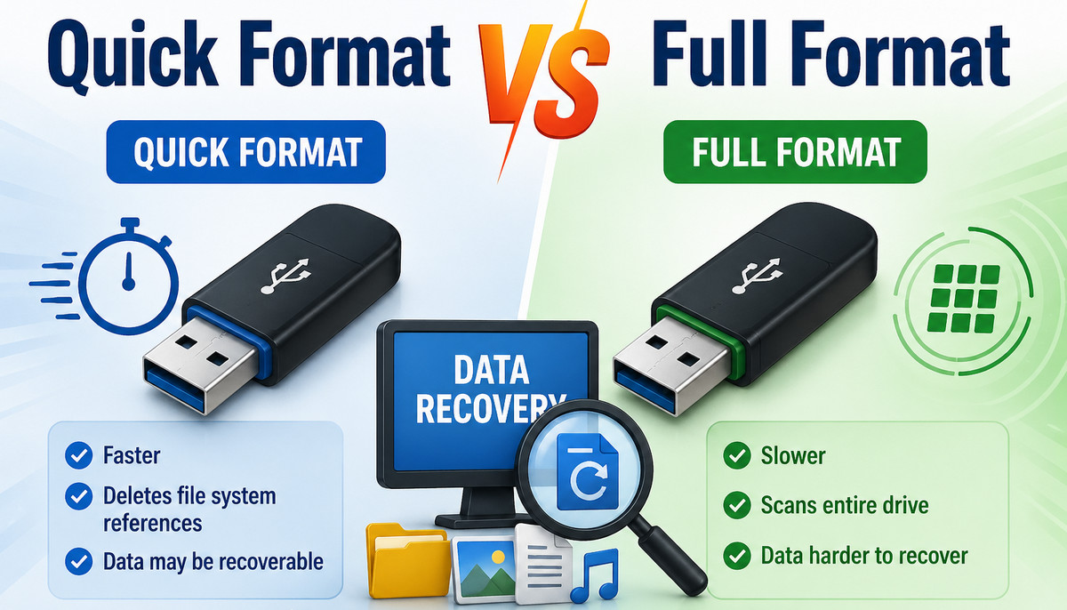 Formattazione rapida vs formattazione completa su USB