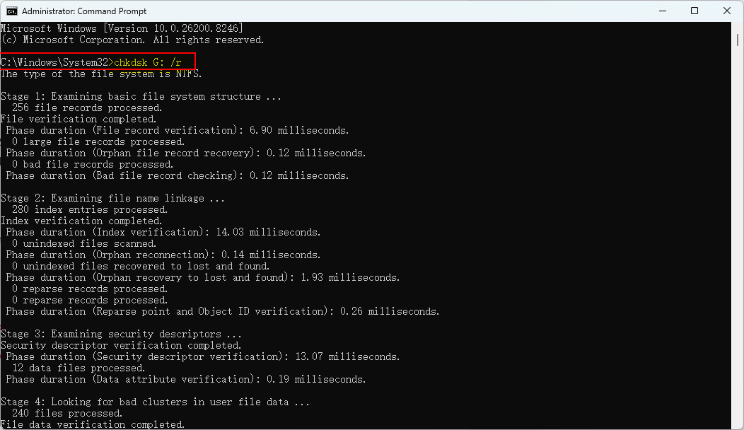 Recupero dati USB formattata con CHKDSK