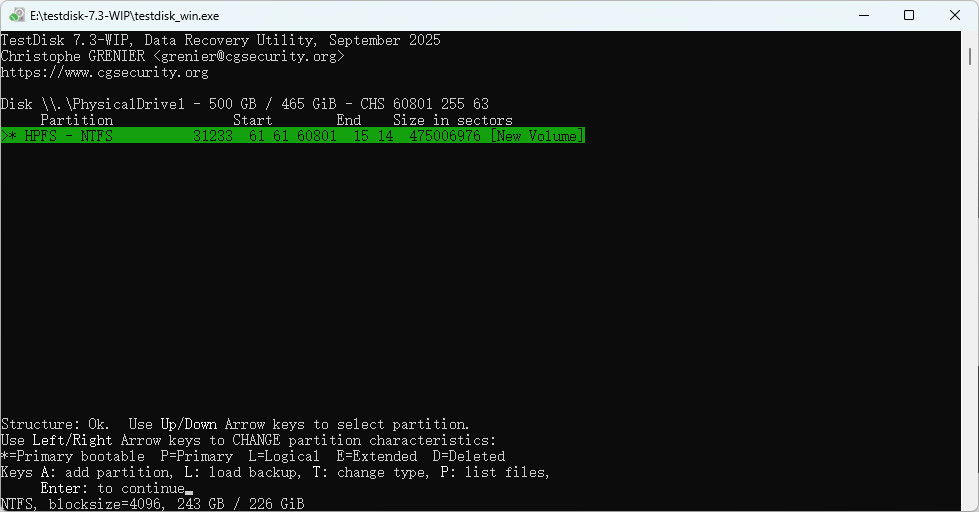 Eseguire una ricerca rapida di tutte le partizioni con TestDisk