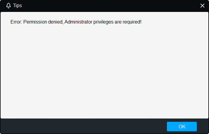 Errore di amministratore di RecoveryFox AI