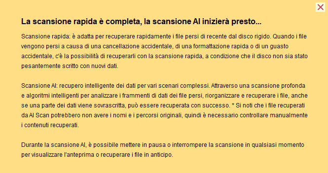 Scansione Rapida e Scansione AI