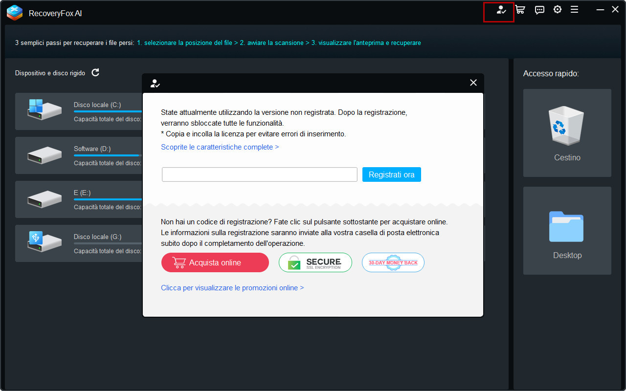 Registra e attiva RecoveryFox AI