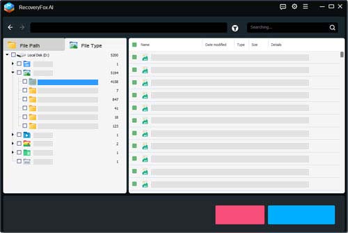 Screenshot del software di recupero affidabile