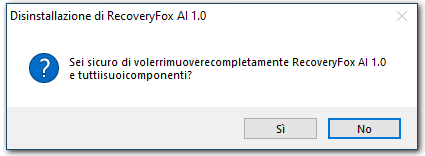 avvia la disinstallazione
