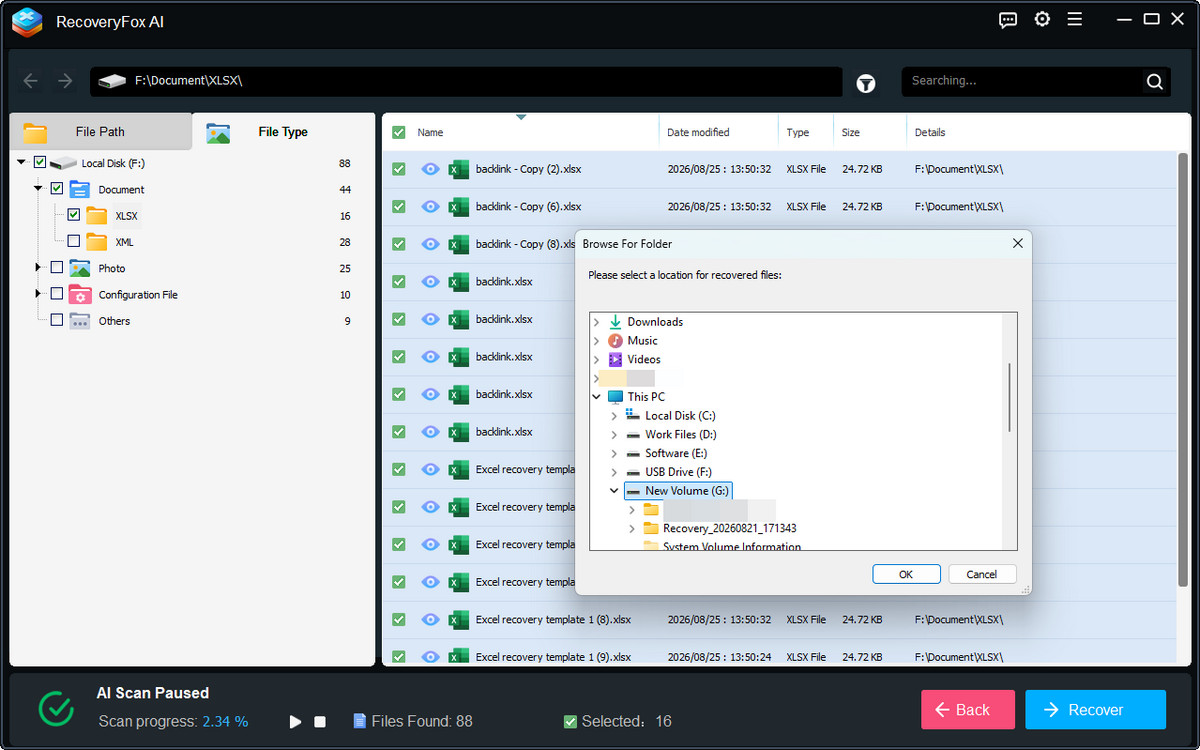 Recuperare e salvare i file Excel