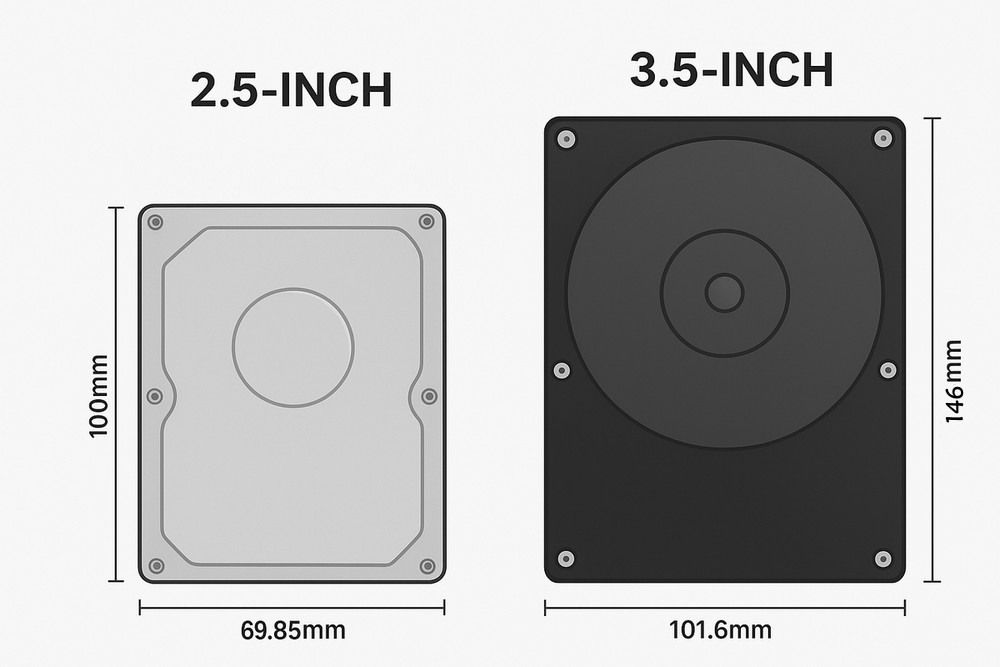 Dimensioni Hard Disk 2.5 vs 3.5 pollici