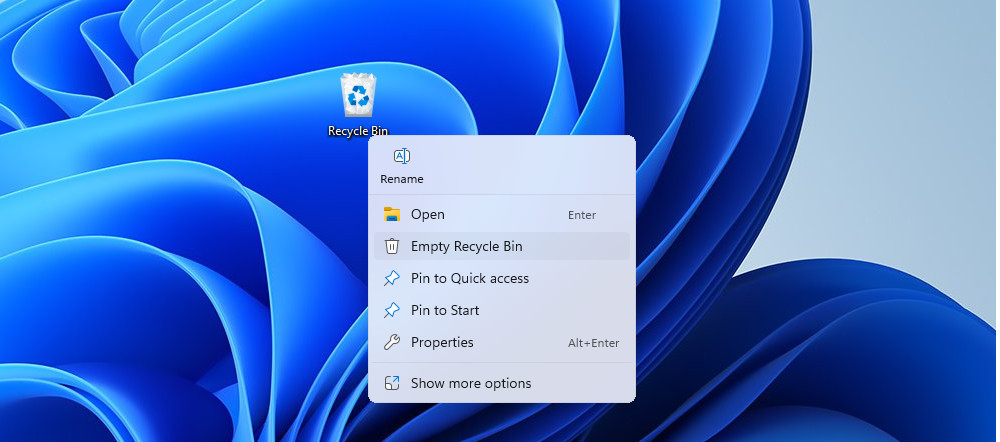 Svuotare il Cestino dal desktop di Windows