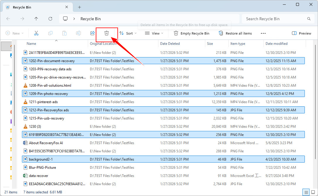 Svuotare il Cestino in Esplora File di Windows