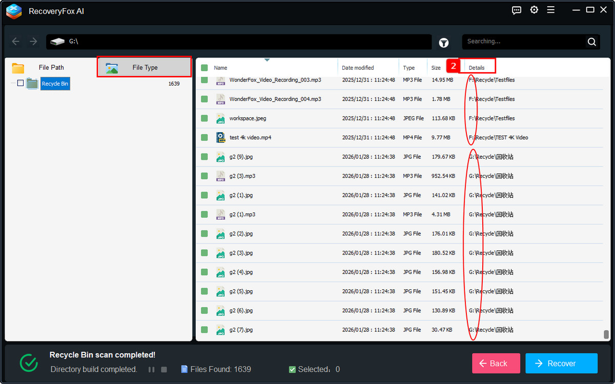 Visualizzazione risultati scansione