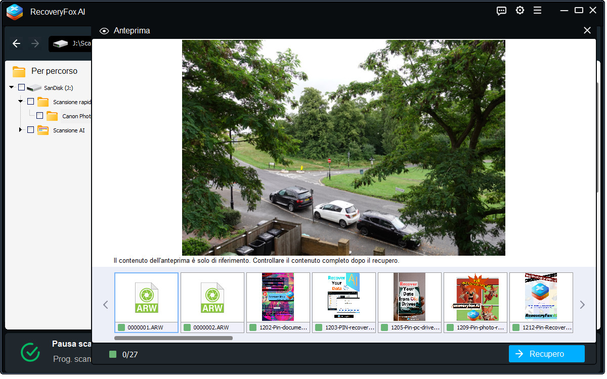 Recupera foto eliminate dalla scheda SD