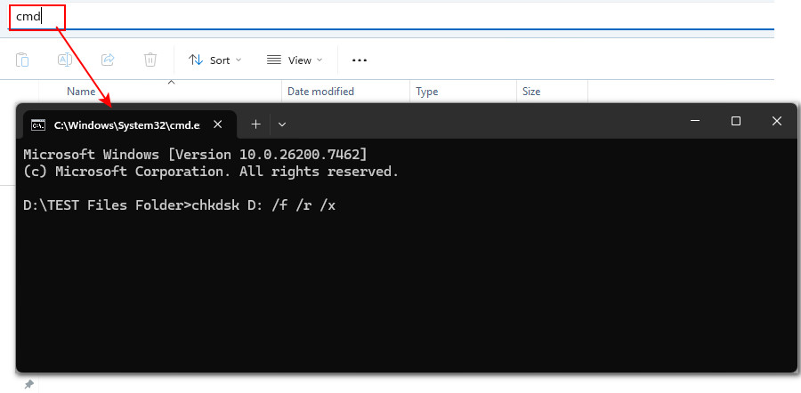 Eseguire comando CHKDSK