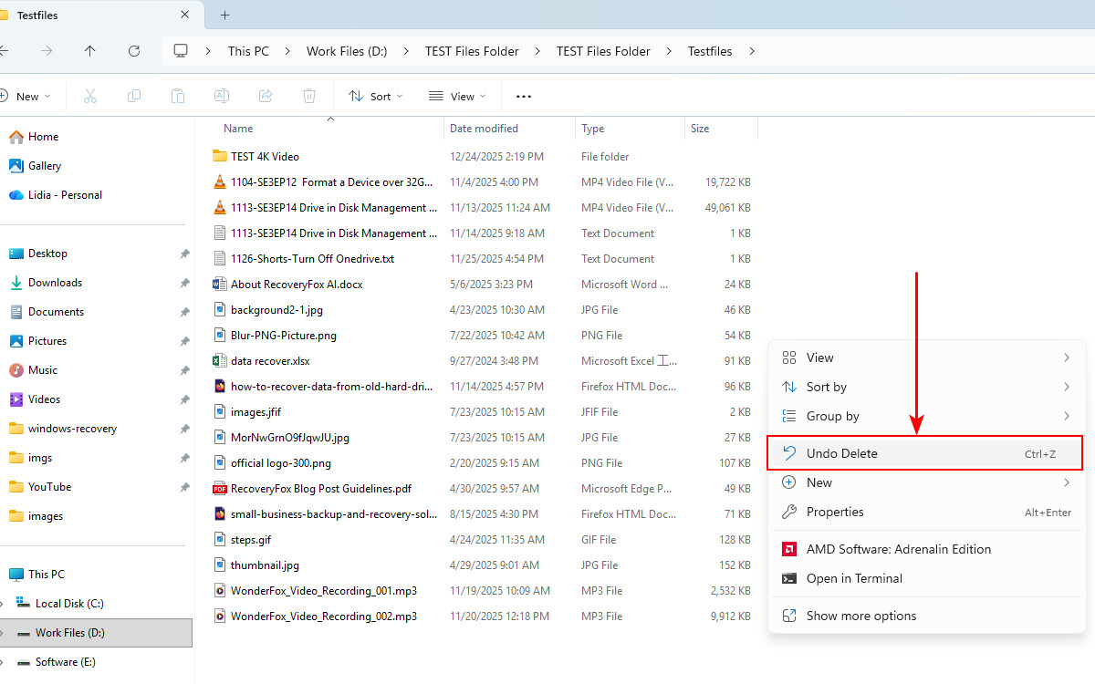 Annullare eliminazione file in Windows 11