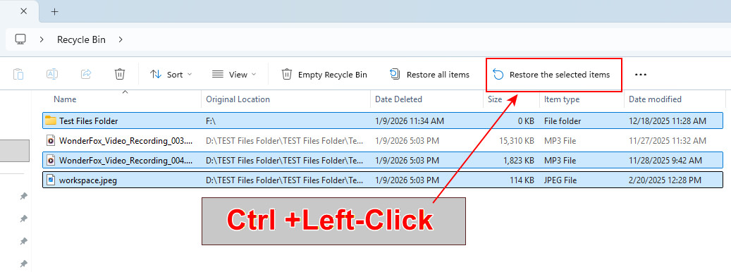 Ripristinare file dal Cestino in Windows 11