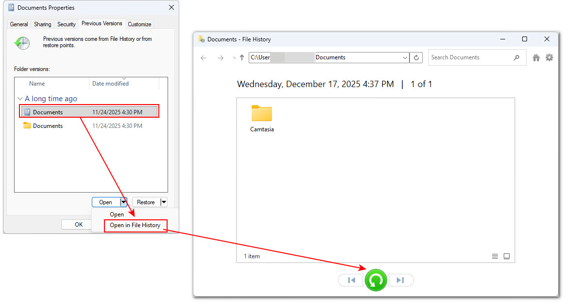 Recuperare file eliminati con Cronologia file in Windows 11
